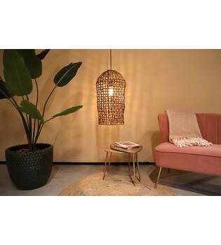 Hanglamp Hanoi - Bananenblad - 28x28x58cm - Bruin