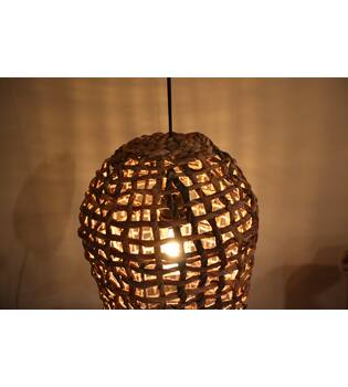 Hanglamp Hanoi - Bananenblad - 28x28x58cm - Bruin