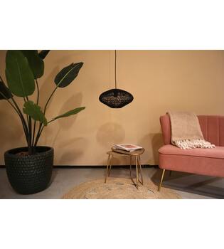 Ceiling light rattan 38x38x20cm - Black