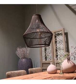 Ceiling light bamboo 46x46x50cm - Black