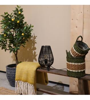 Table lamp bamboo 22x22x35cm