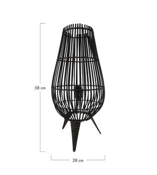 Staande lamp Erfurt - Bamboe - 28x28x58cm - Zwart