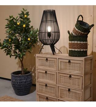 Floor lamp bamboo 28x28x58cm