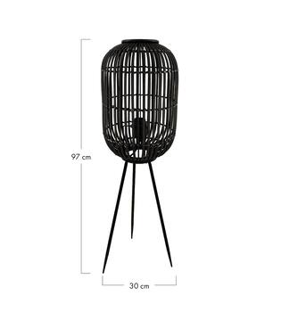 Staande lamp Essen - Bamboe - 30x30x97cm - Zwart