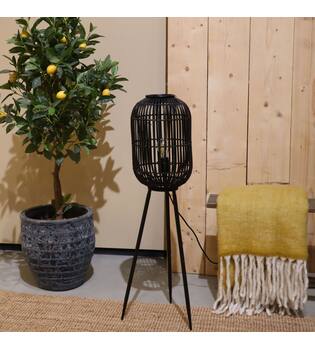 Staande lamp Essen - Bamboe - 30x30x97cm - Zwart