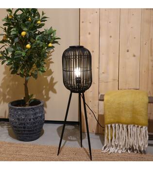 Lampadaire Essen - Bambou - 30x30x97cm - Noir