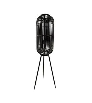 Staande lamp Essen - Bamboe - 35x35x117cm - Zwart