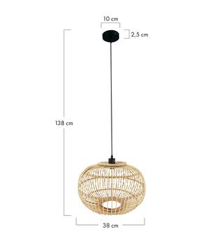 Ceiling light bamboo 38x38x27cm