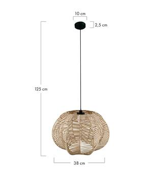 Ceiling light rattan 38x38x25cm