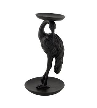 Figurine flamingo polyresin 11.5x11.5x21.5cm - Black