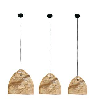 Ceiling light rattan 68x68x76cm S/3