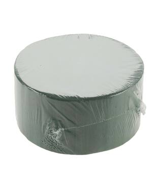 Floral foam round packed foam 14x14x7cm - Natural