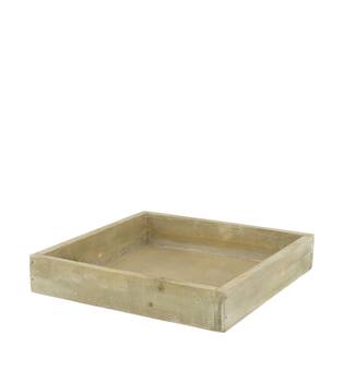 Tray square fir wood 20x20x4cm - Natural
