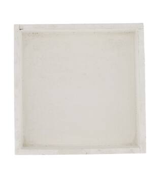 Plateau carre - Bois de pin - 20x20x4 cm - Blanc