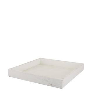 Tray square fir wood 30x30x4cm - White