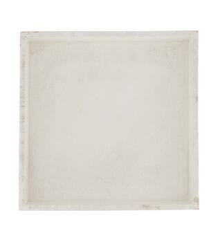 Tray square fir wood 30x30x4cm - White