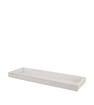 Tray fir wood 42x14x3cm - White