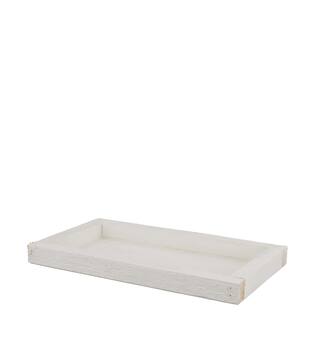 Tray rectangular fir wood 28x15x3cm - White