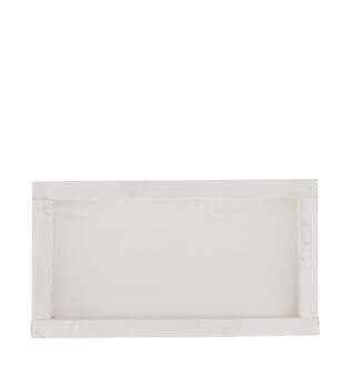 Tray rectangular fir wood 28x15x3cm - White