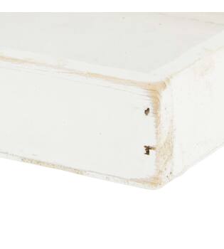 Tray square fir wood 14x14x3cm - White