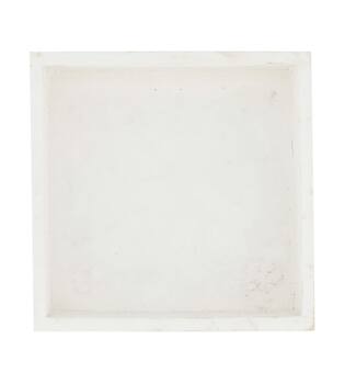Tray square fir wood 14x14x3cm - White
