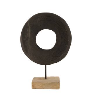 Statue circle teak on stand 28x9x38cm FSC 100%