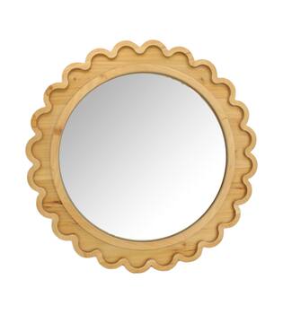 Mirror round fir wood 58x2.2x58cm FSC 100% - Natural