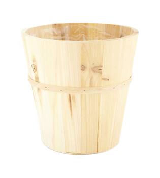 Planter fir wood with plastic 18x18x18cm FSC 100% - Natural