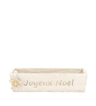 Planter Joyeux Noël plywood with plastic 28x8x7cm FSC 100%