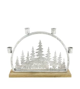Dinnercandle holder Frohe Weihnachten fir wood 36x7x26cm FSC 100%