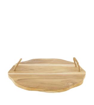 Tray teak wood with handle 48x48x4cm FSC 100% - Natural
