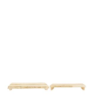 Tray teak wood on stand 58x18x9cm S/2 FSC 100%