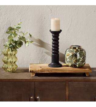 Tray teak wood on stand 58x18x9cm S/2 FSC 100%