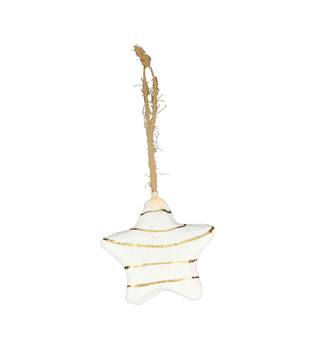 Hanger star paper mache 9x9x4cm FSC mix 100% - White