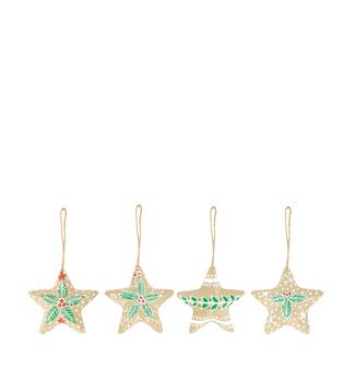 Hanger star paper mache 9x3.5x9cm  FSC mix 100% - Natural
