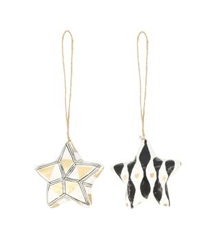 Hanger star paper mache 8x3x8cm A/2 FSC Mix 100%