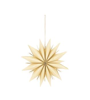 Hanger star wood print paper 30x7x30cm FSC mix 100% - White