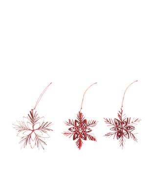 Hanger snowflake paper 13x1x13cm FSC mix 100% - Red