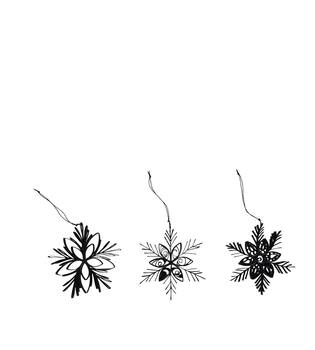 Hanger snowflake paper 13x1x13cm FSC mix 100% - Black