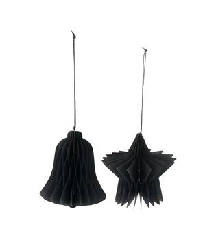 Hanger bell  star paper 12x12x12cm  FSC mix 100% - Black