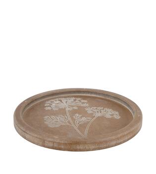 Tray round mdf 38x38x2.5cm FSC 100% - Brown