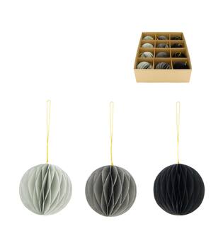 Bauble paper with hanger 8x8x8cm C/3 FSC Mix 100%