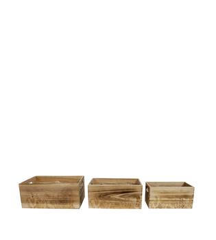 Planter flower fir wood with plastic 28x18x12cm  FSC 100% - Natural