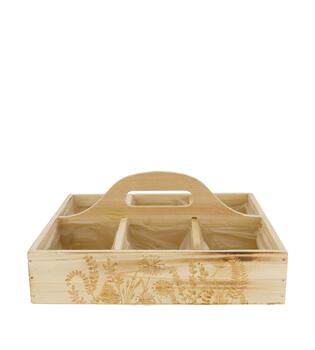 Planter flower fir wood with plastic 28x28x12cm FSC 100%