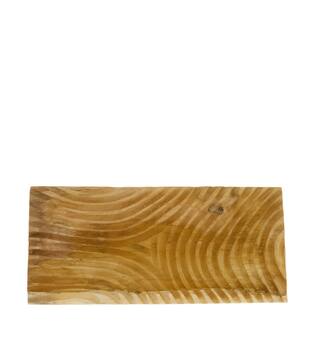 Bowl rectangular engraved teak wood 38x18x6cm FSC 100% - Natural