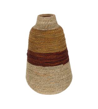 Vase seagrass  bamboo 25x25x42cm FSC 100% - Multi
