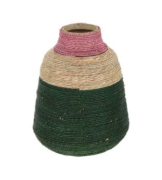 Vase seagrass  bamboo 25x25x33cm FSC 100% - Multi