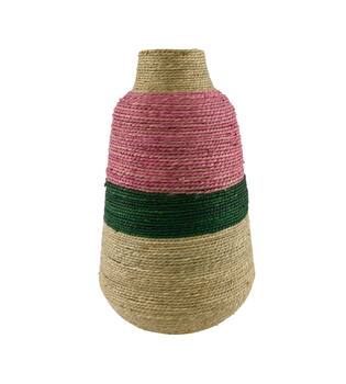 Vase seagrass / bamboo 25x25x42cm FSC 100%