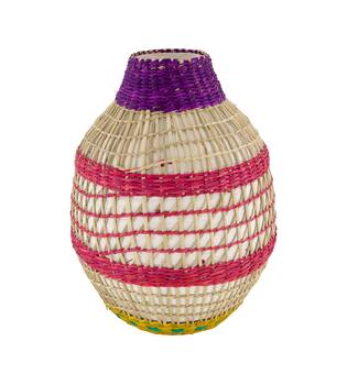 Vase seagrass  bamboo 25x25x33.5cm FSC 100% - Multi
