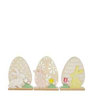 Figurine rabbit with egg mdf on stand 21x4.5x28cm A/3 FSC 100%